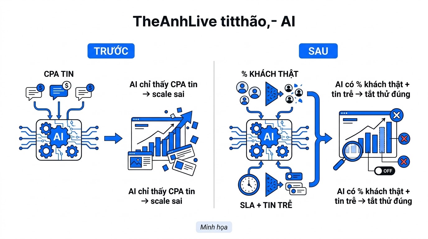 Thiếu ngữ cảnh shop khiến AI khuyên scale sai
