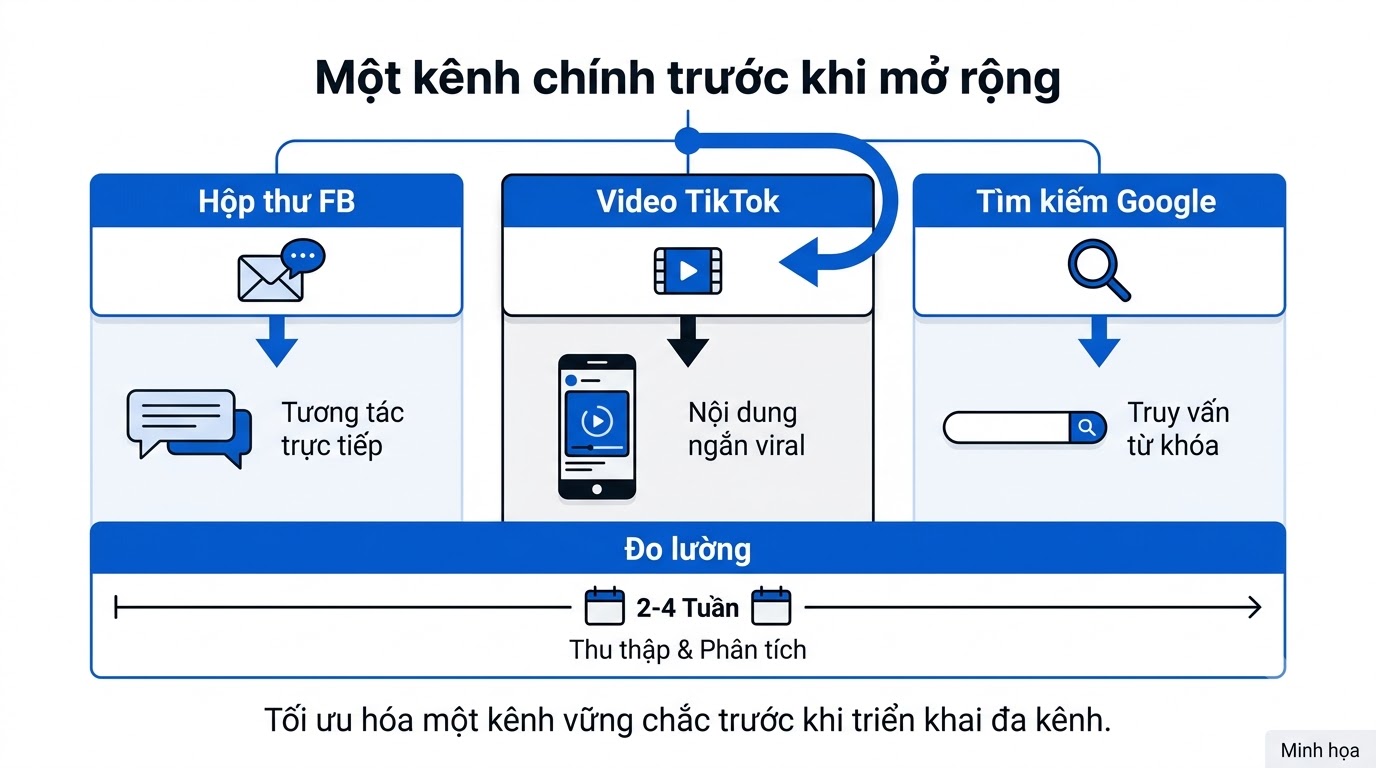 Shop mới chọn một kênh chính rồi đo 2–4 tuần