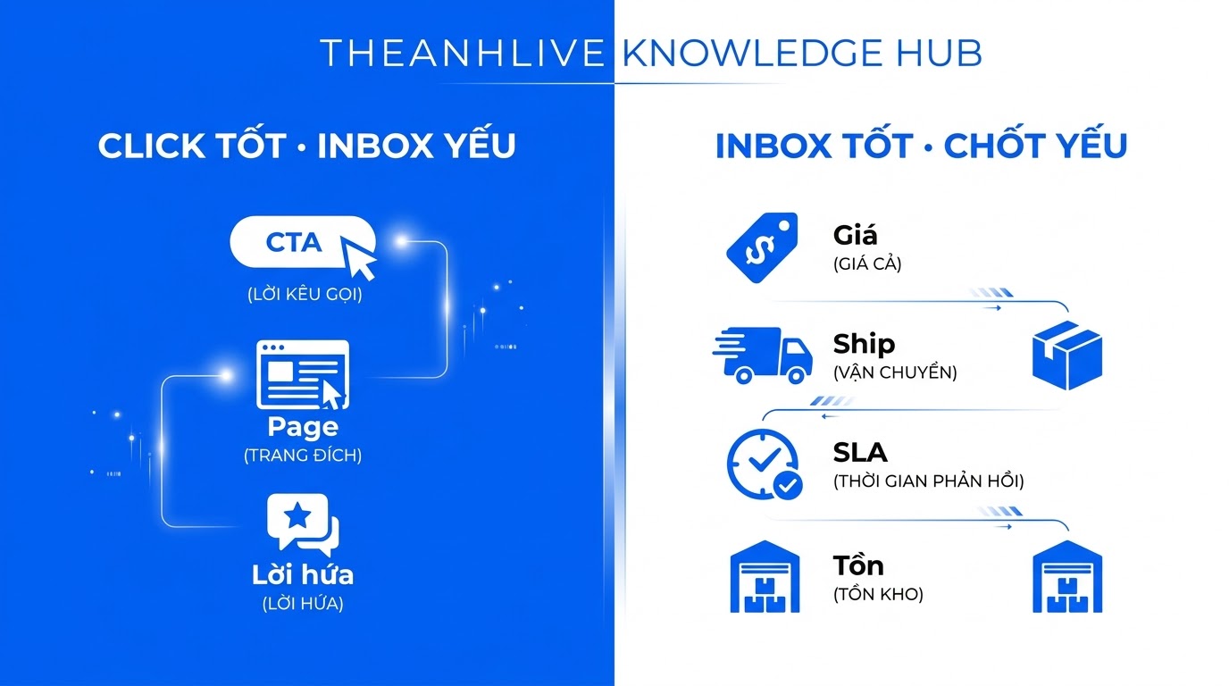 So sánh: click tốt nhưng inbox yếu vs inbox tốt nhưng chốt yếu