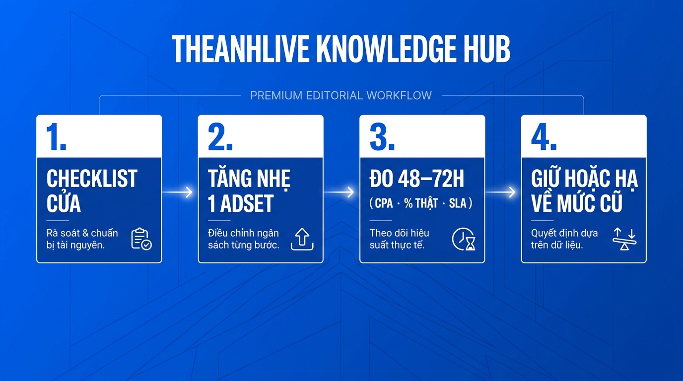 Quy trình tăng ngân sách: checklist → tăng nhẹ → đo → giữ/lùi