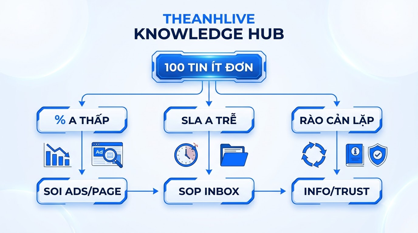 Ba nhánh: % A thấp · SLA trễ · rào cản lặp