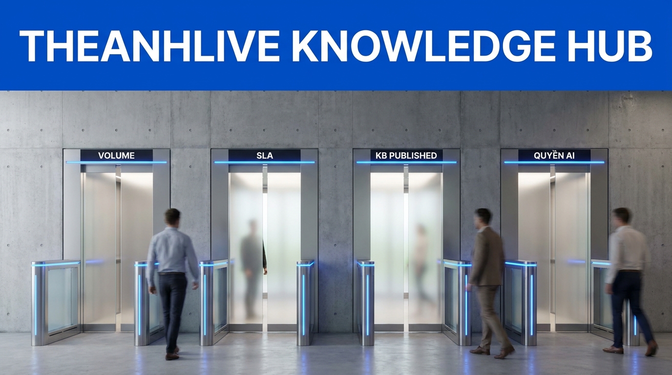 Ngưỡng: volume · SLA · KB · quyền AI trước khi automation