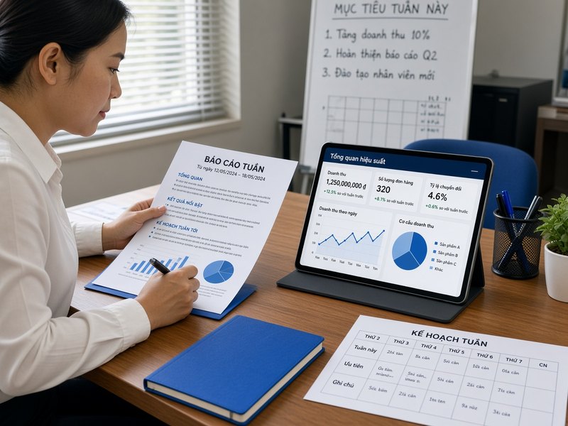 Báo cáo rõ ràng từng tuần