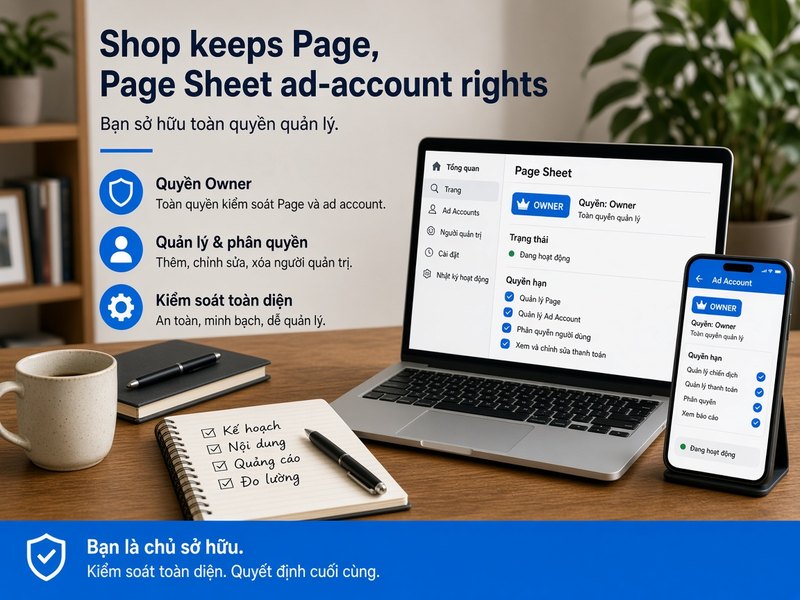Shop thật giữ quyền Page / Sheet / TKQC