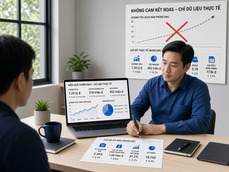 Không cam kết doanh thu / ROAS ảo