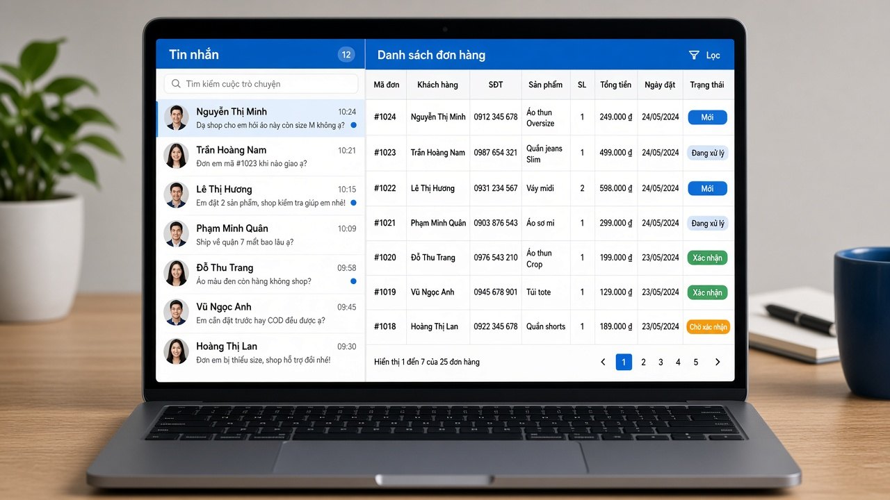 Luồng inbox → đơn hàng