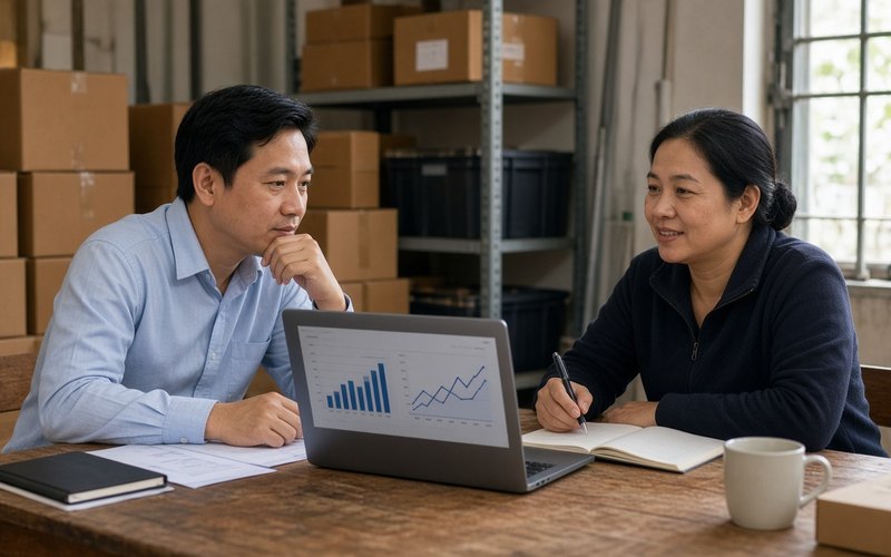 Buổi làm việc với chủ shop