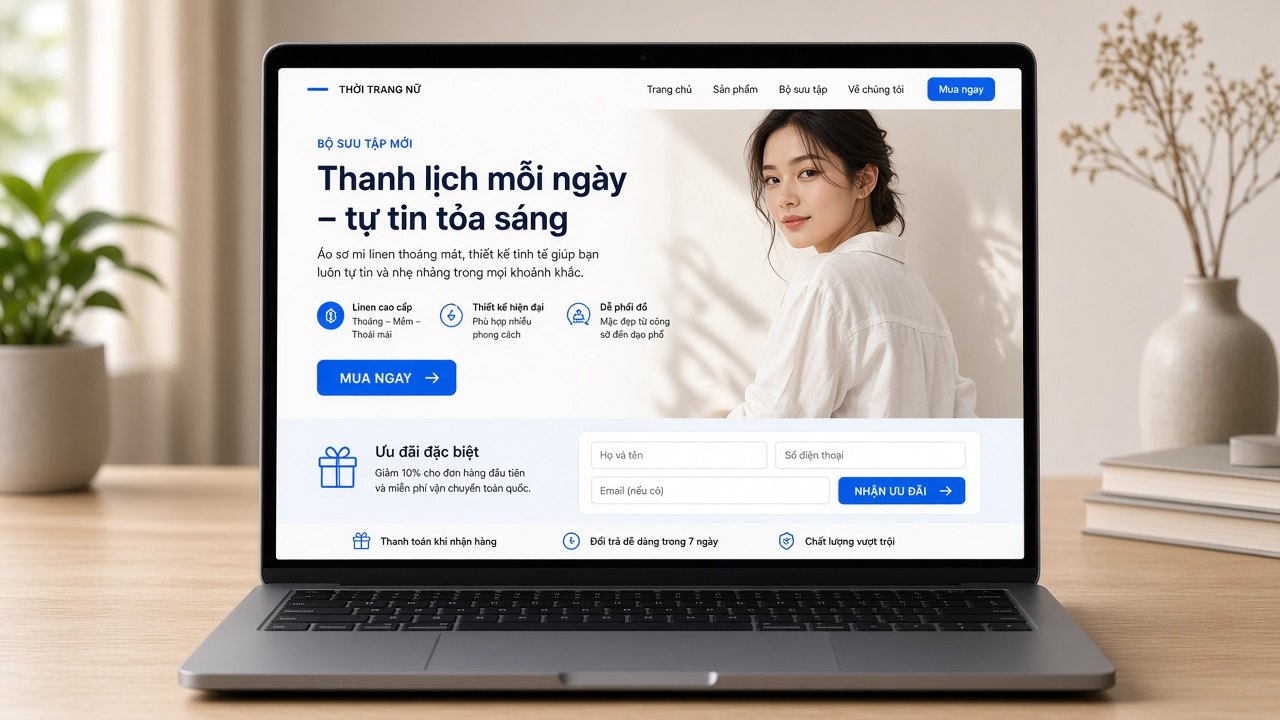 Landing nhận đơn từ ads